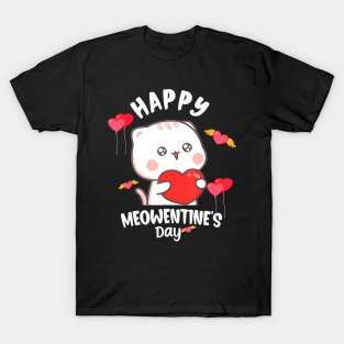 Happy Meowentine's Day Shirt Valentine Cat Lover Cute Kitten T-Shirt